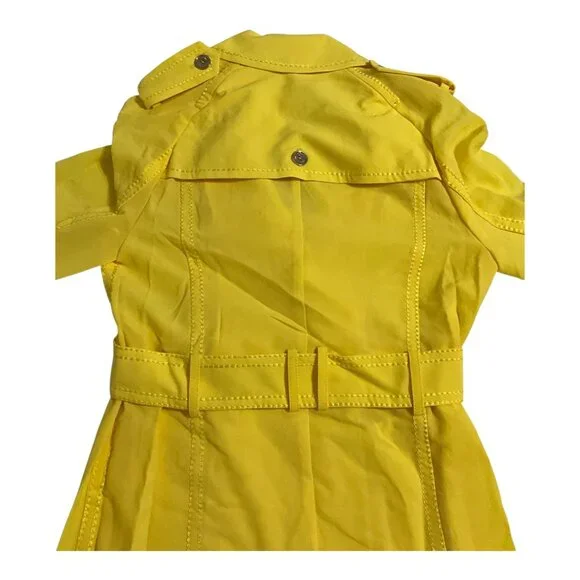 Michael Kors Yellow Lightweight Trench Coat Womens Size M NWT $295 MSRP - Picture 8 of 8